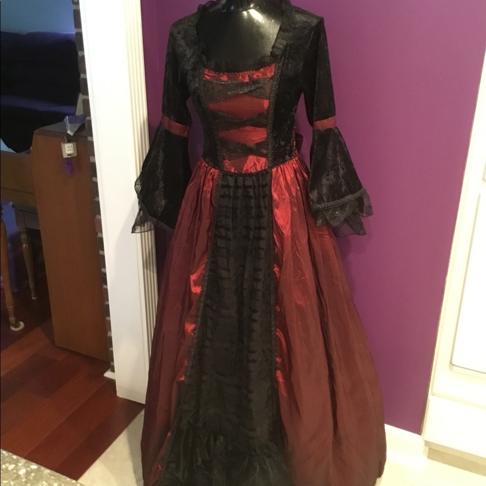 Burgundy and black Halloween Dress Costume  S/M